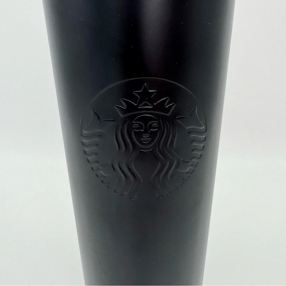Starbucks Matte Black Tumbler Cup Venti Double Walled Stainless Cold Cup 20 oz